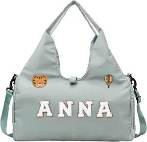 Personalized Duffel Bag with Name – Custom Travel Gym Bag for Women & Men – Waterproof Oxford Weekender Bag – Carry-On Overnight Bag for Sports, Gifts, Travel, Groomsmen (Blue)