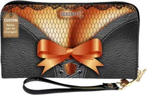 Personalized Leather Wallet for Women – Custom Name African Pride Clutch – Elegant African Queen Gift – African American Art Bag – Ideal Gift for Mother's Day (African Girl)