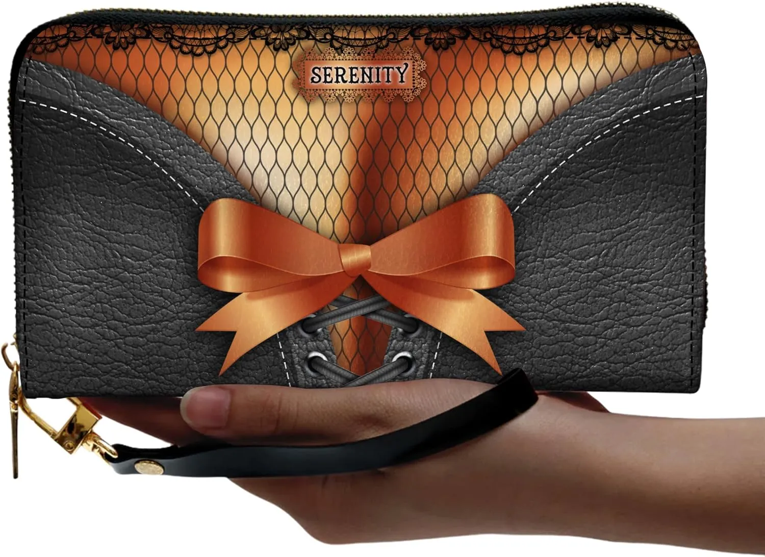 Personalized Leather Wallet for Women – Custom Name African Pride Clutch – Elegant African Queen Gift – African American Art Bag – Ideal Gift for Mother's Day (African Girl)