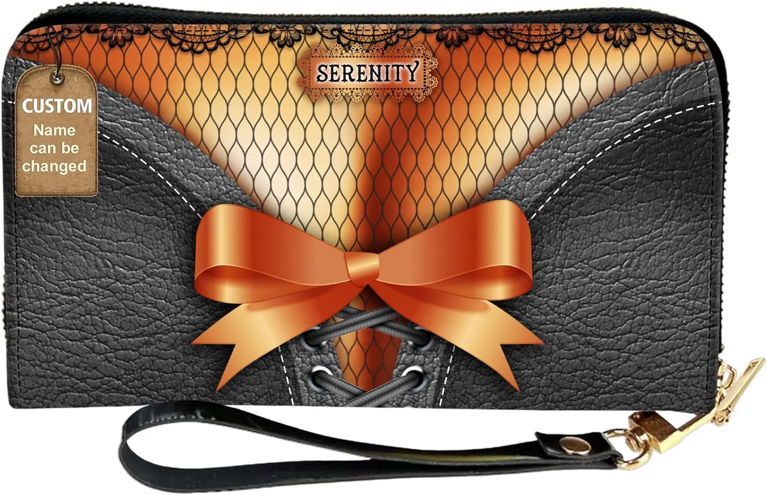 Personalized Leather Wallet for Women – Custom Name African Pride Clutch – Elegant African Queen Gift – African American Art Bag – Ideal Gift for Mother's Day (African Girl)