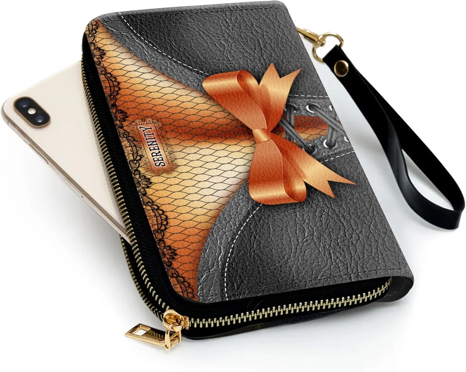 Personalized Leather Wallet for Women – Custom Name African Pride Clutch – Elegant African Queen Gift – African American Art Bag – Ideal Gift for Mother's Day (African Girl)