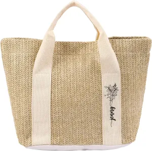 Personalized Tote Bag with Name – Custom Straw Bag for Women – Reusable Shopping Bag, Bridesmaid Gifts