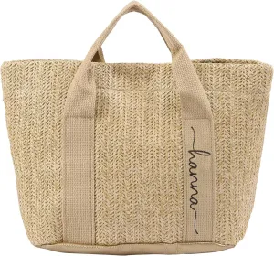 Personalized Tote Bag with Name – Custom Straw Bag for Women – Reusable Shopping Bag, Bridesmaid Gifts