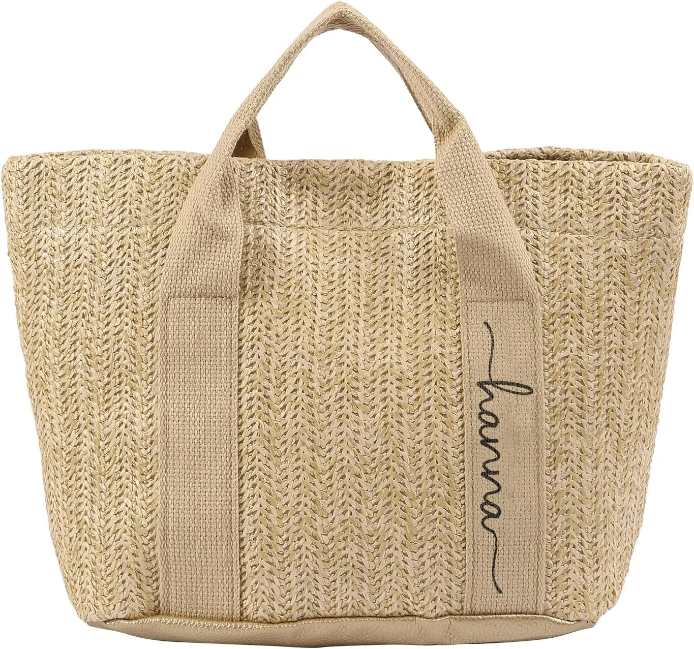 Personalized Tote Bag with Name – Custom Straw Bag for Women – Reusable Shopping Bag, Bridesmaid Gifts