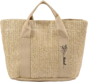 Personalized Tote Bag with Name – Custom Straw Bag for Women – Reusable Shopping Bag, Bridesmaid Gifts