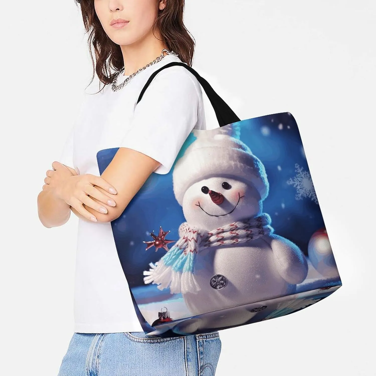 Pfhorn Flower Fairy Tote Bag for Women Reusable Grocery Shoulder Bag Shopping Bags for Travel, Groceries