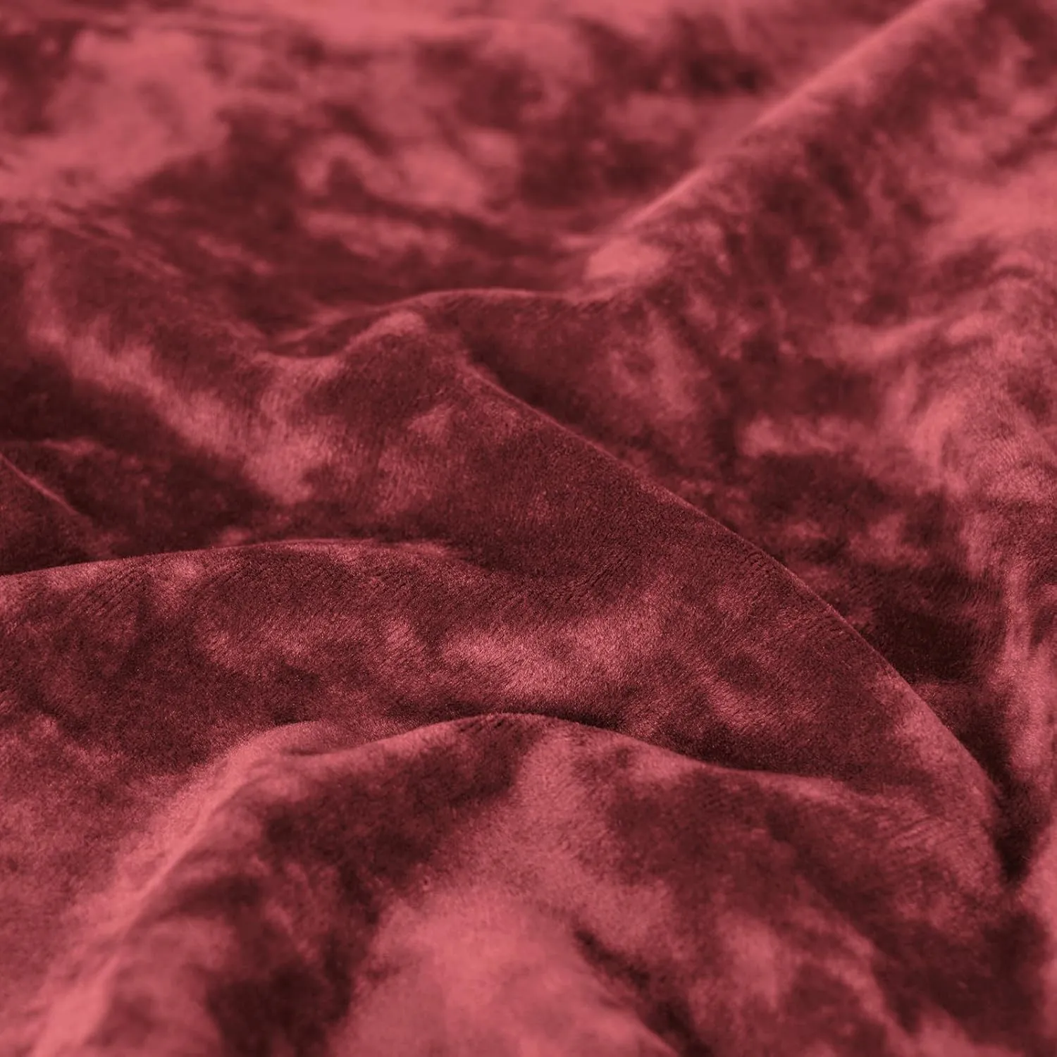 PHF Truly Velvet Fitted Sheet Only Queen Size, Christmas Luxury Super Soft Cozy Comfy Fleece Bottom with 15" Deep Pocket, Suitable for Fall Winter and Spring, No Pillowcases,Wine Red