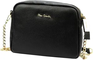Pierre Cardin FRZ 1848 DOLLARO Women's Handbag - Genuine Leather, Adjustable Chain Shoulder Strap, Gold Finish