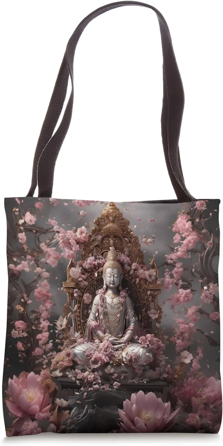 Pink Buddha - Lotus Flower - Spiritual Buddhism Buddhist Tote Bag