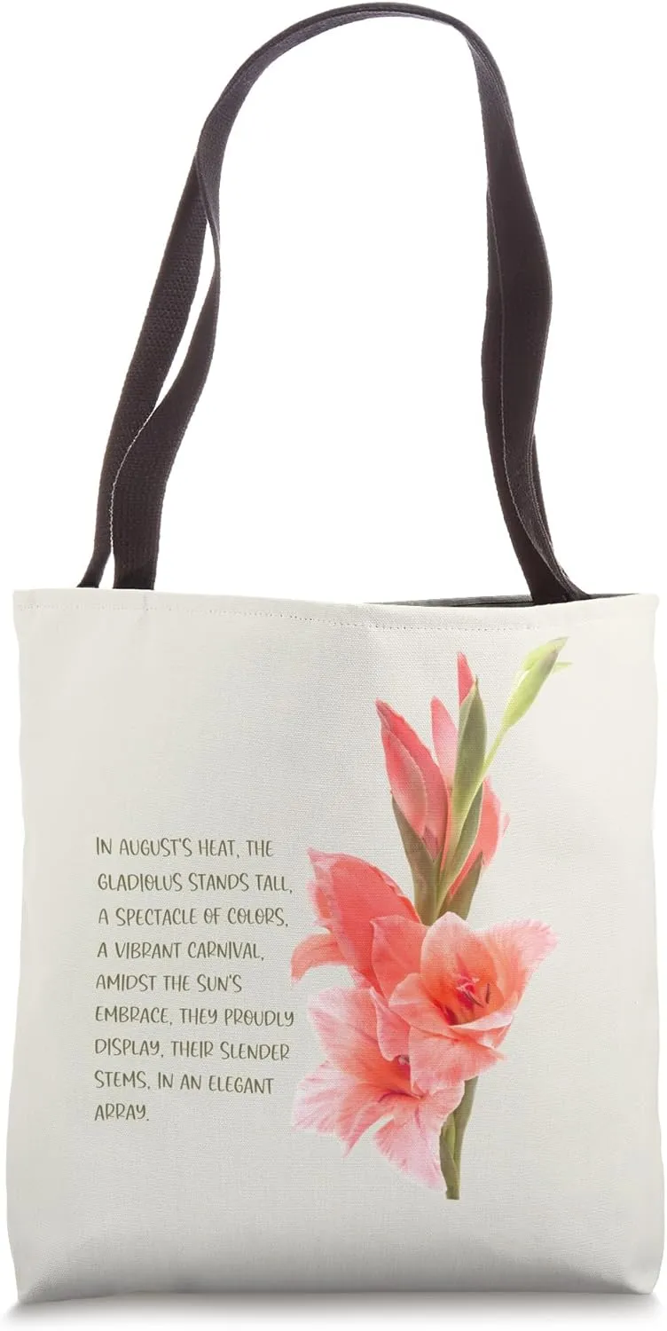 Pink Gladiolus August Birth Flower Tote Bag