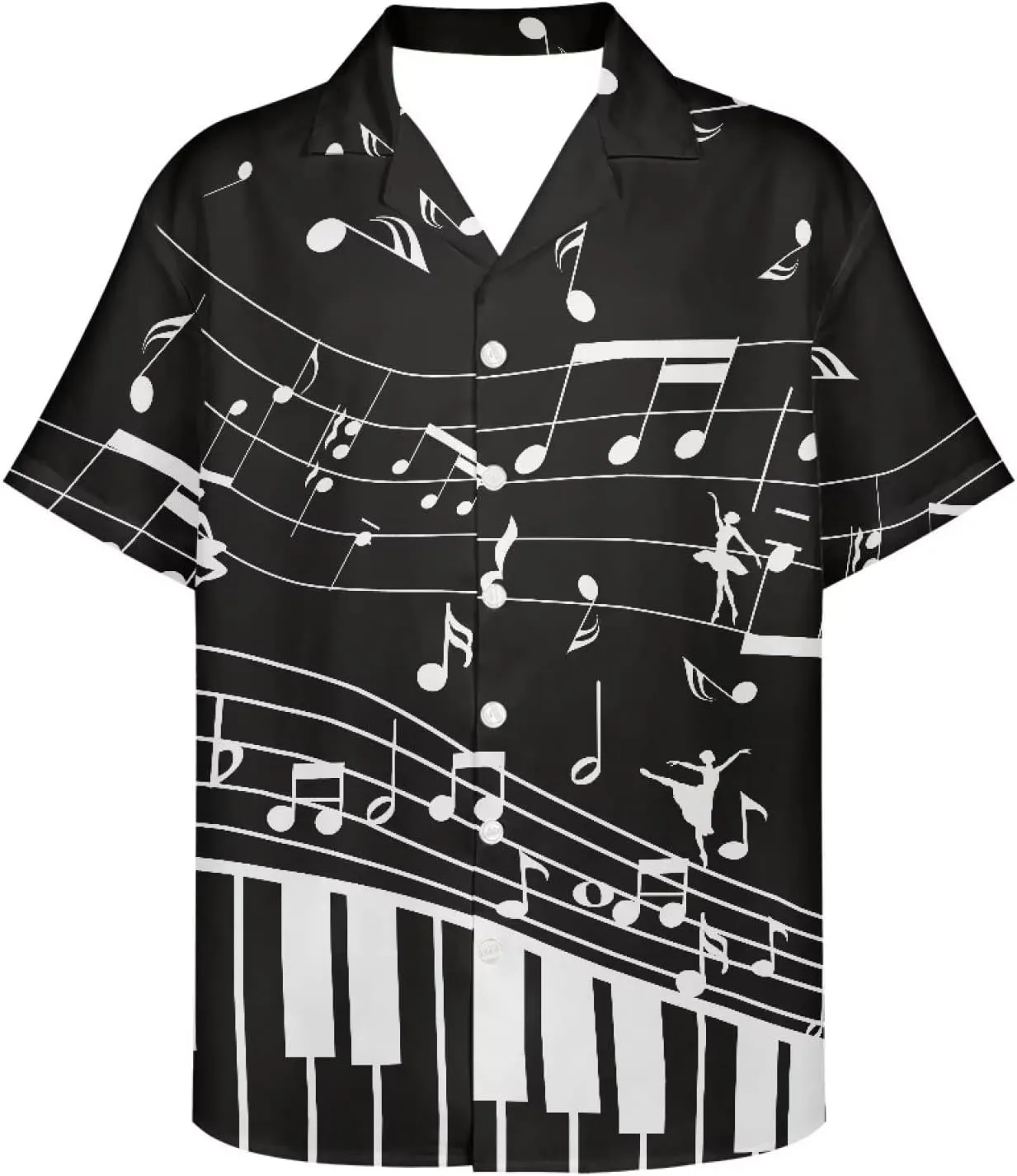 PinUp Angel Hawaiian Shirt for Men Short Sleeves Stripes Button Down Summer Beach Funky Color Block Holiday Dress Shirt