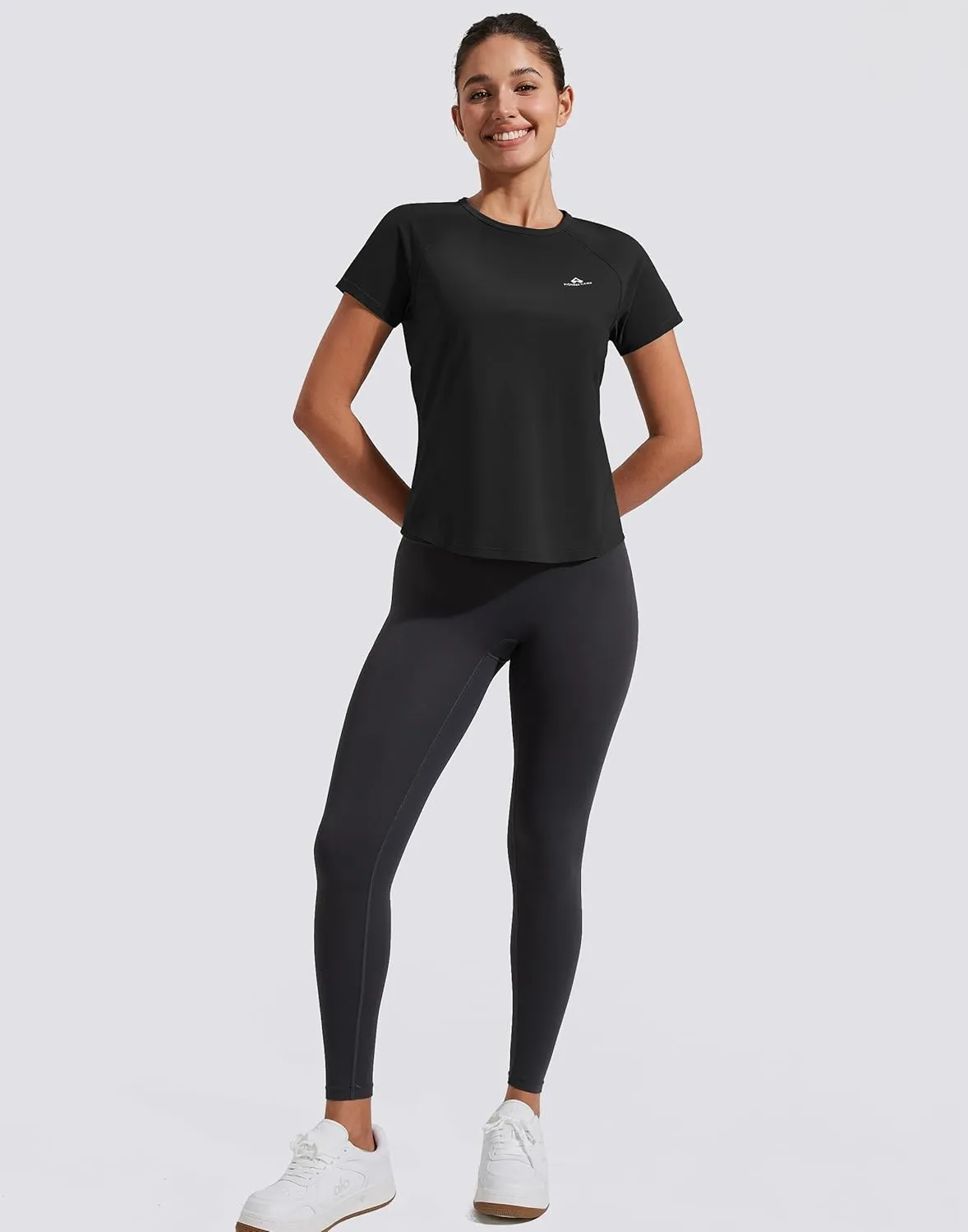 Pioneer Camp Women's Workout Tops Short Sleeve Athletic Shirts Moisture Wicking Quick Dry Mesh Back Yoga Tees for Running Gym