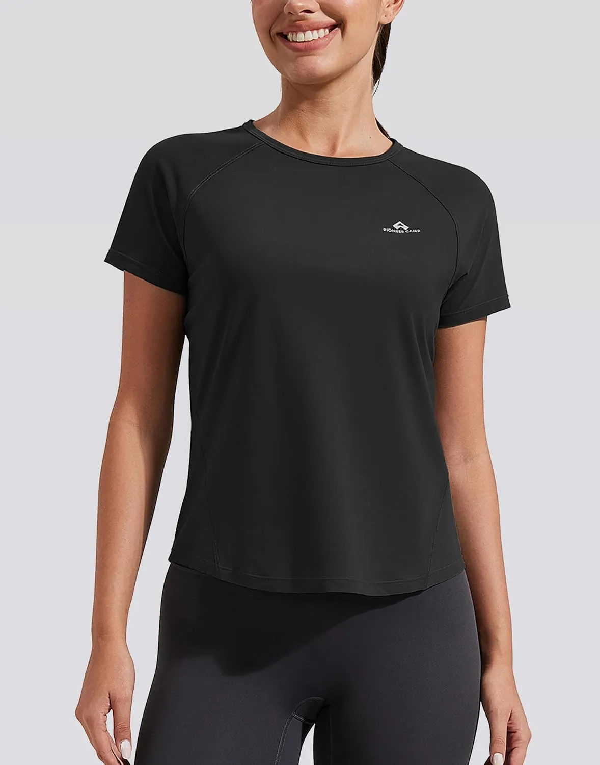 Pioneer Camp Women's Workout Tops Short Sleeve Athletic Shirts Moisture Wicking Quick Dry Mesh Back Yoga Tees for Running Gym