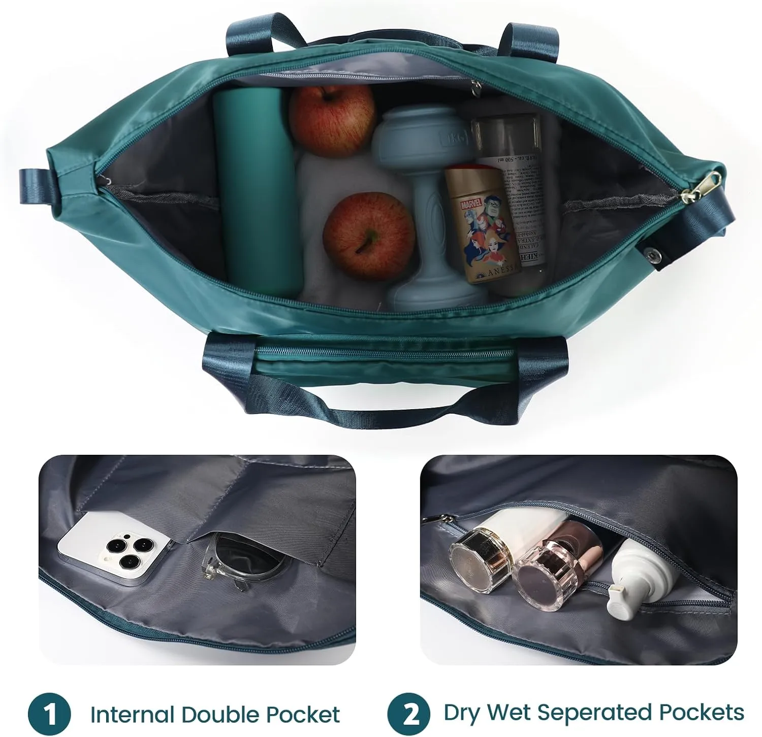 Pool Travel Duffle Bag - Overnight Shoulder Bag for Women, Waterproof Weekender Bag Carry On Tote Bags Sports Tote Gym Bag for Women