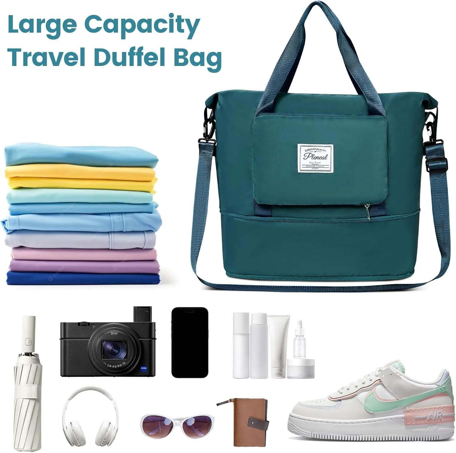 Pool Travel Duffle Bag - Overnight Shoulder Bag for Women, Waterproof Weekender Bag Carry On Tote Bags Sports Tote Gym Bag for Women