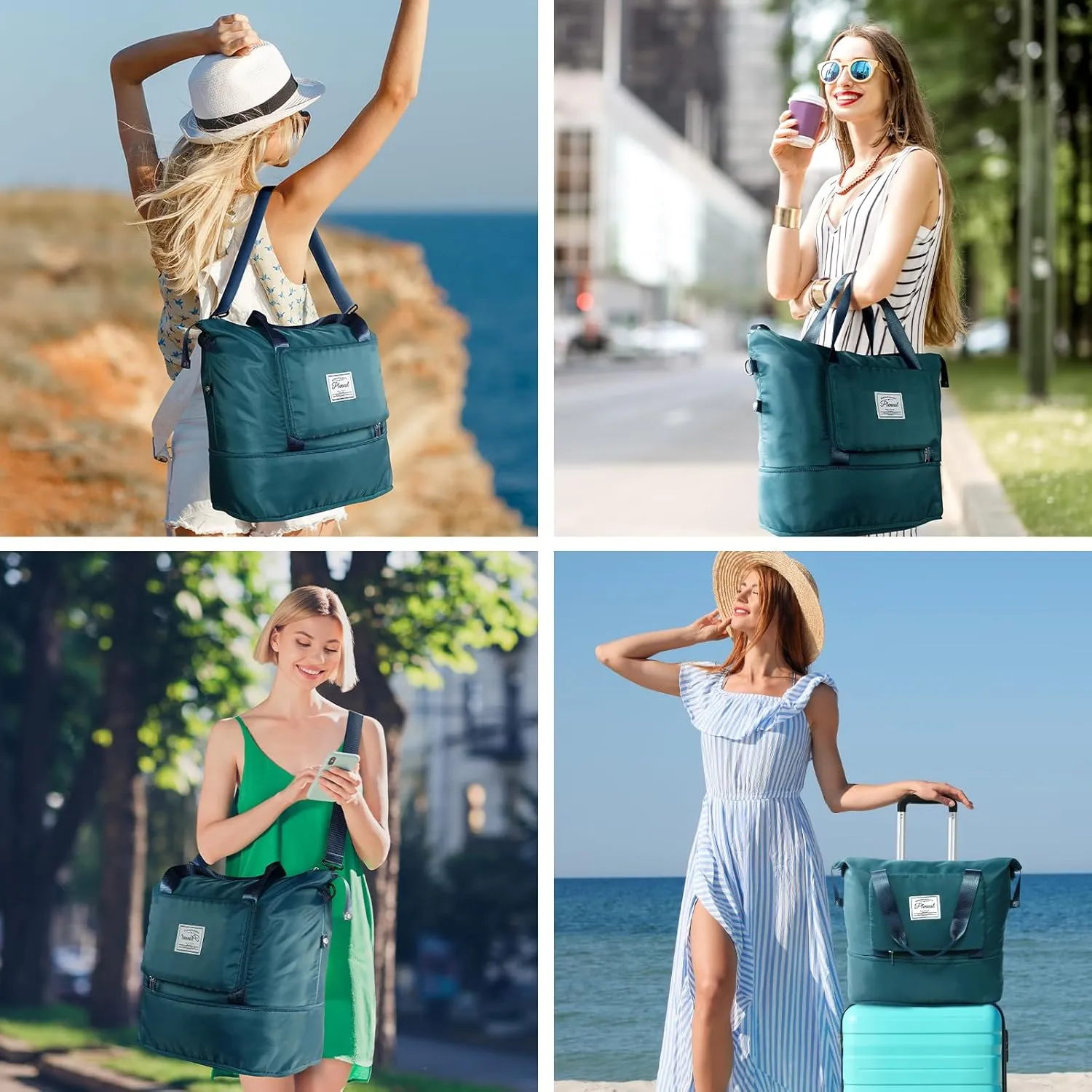 Pool Travel Duffle Bag - Overnight Shoulder Bag for Women, Waterproof Weekender Bag Carry On Tote Bags Sports Tote Gym Bag for Women