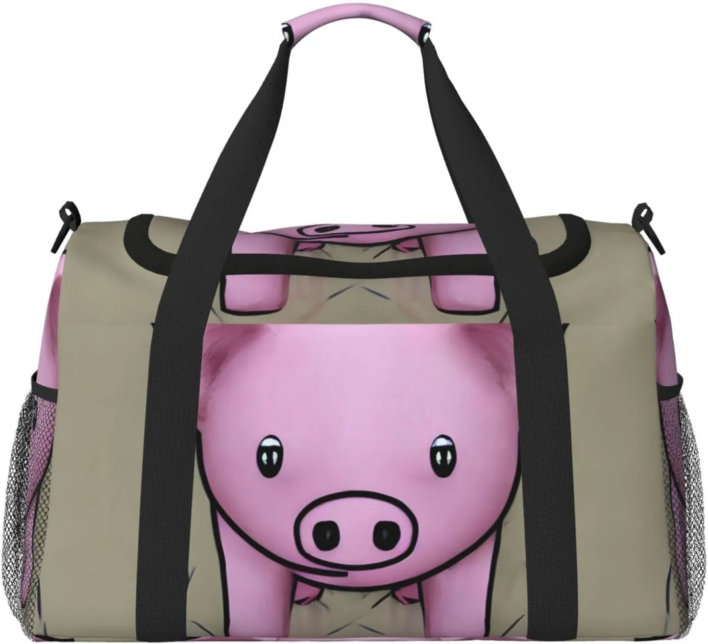 Powder pig print Carry on Bag Underseat Personal Item Bag Travel Duffel Bag Gym Carry On Sports Bag