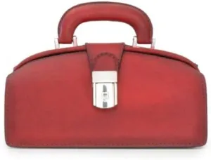Pratesi Leather Bag for Women Handbag Lady Brunelleschi Bruce in cow leather - Bruce Cherry Made in Italy