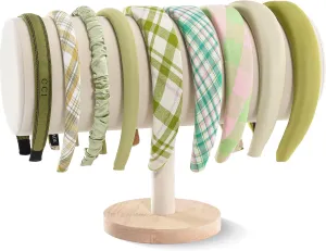 ProCase Headband Holder Organizer for Girls Women, Velvet Headband Stand for Storage Display -Beige, 1 Pack