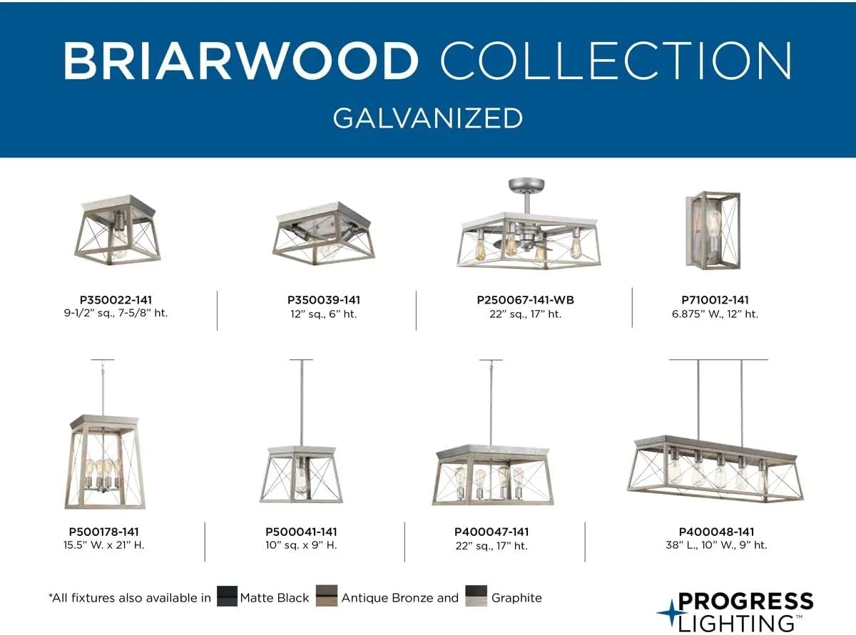 Progress Lighting P400048-141 Briarwood Chandeliers, Galvanized