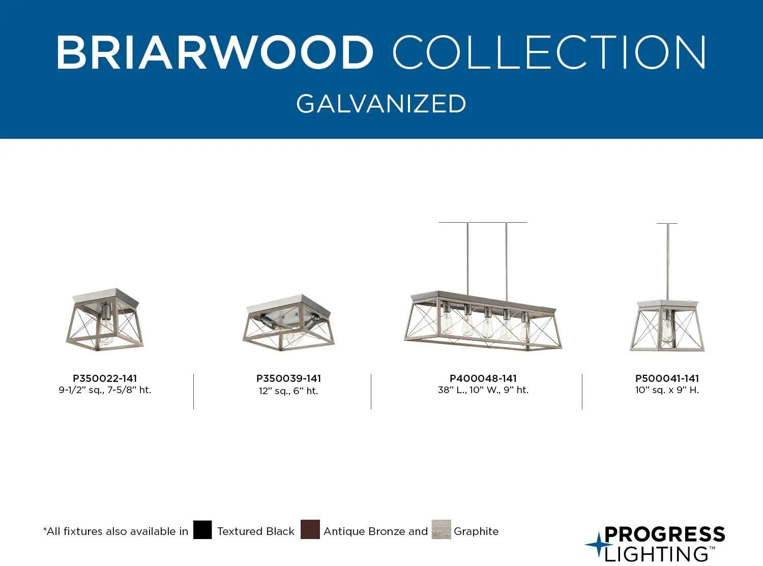 Progress Lighting P400048-141 Briarwood Chandeliers, Galvanized
