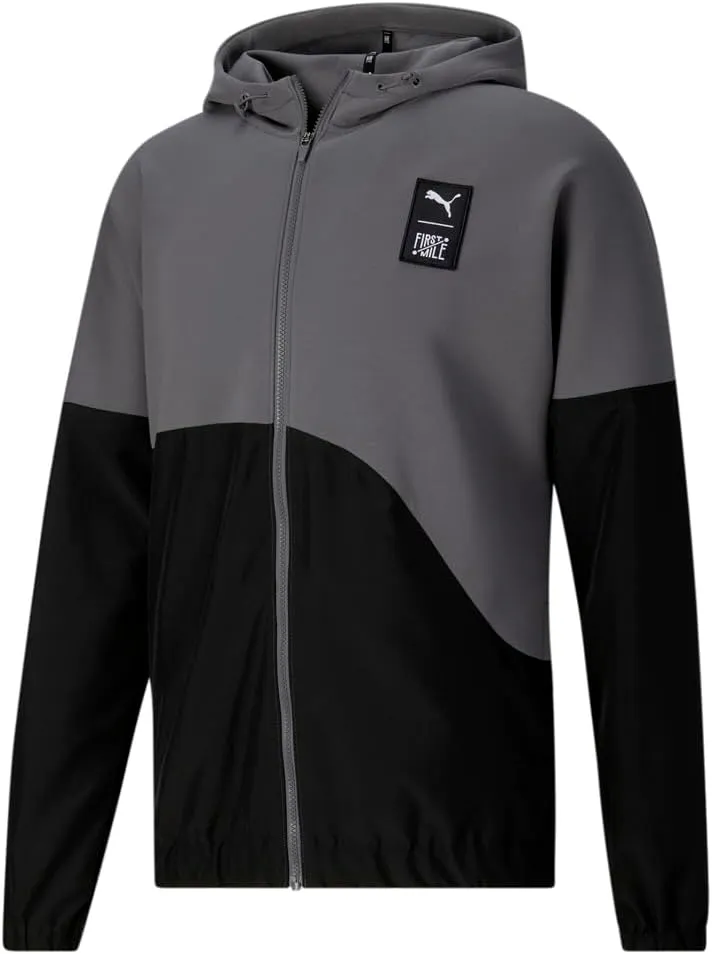 PUMA Mens First Mile X Fleece Hoodie Casual Outerwear Casual Drawstring - Grey - Size S