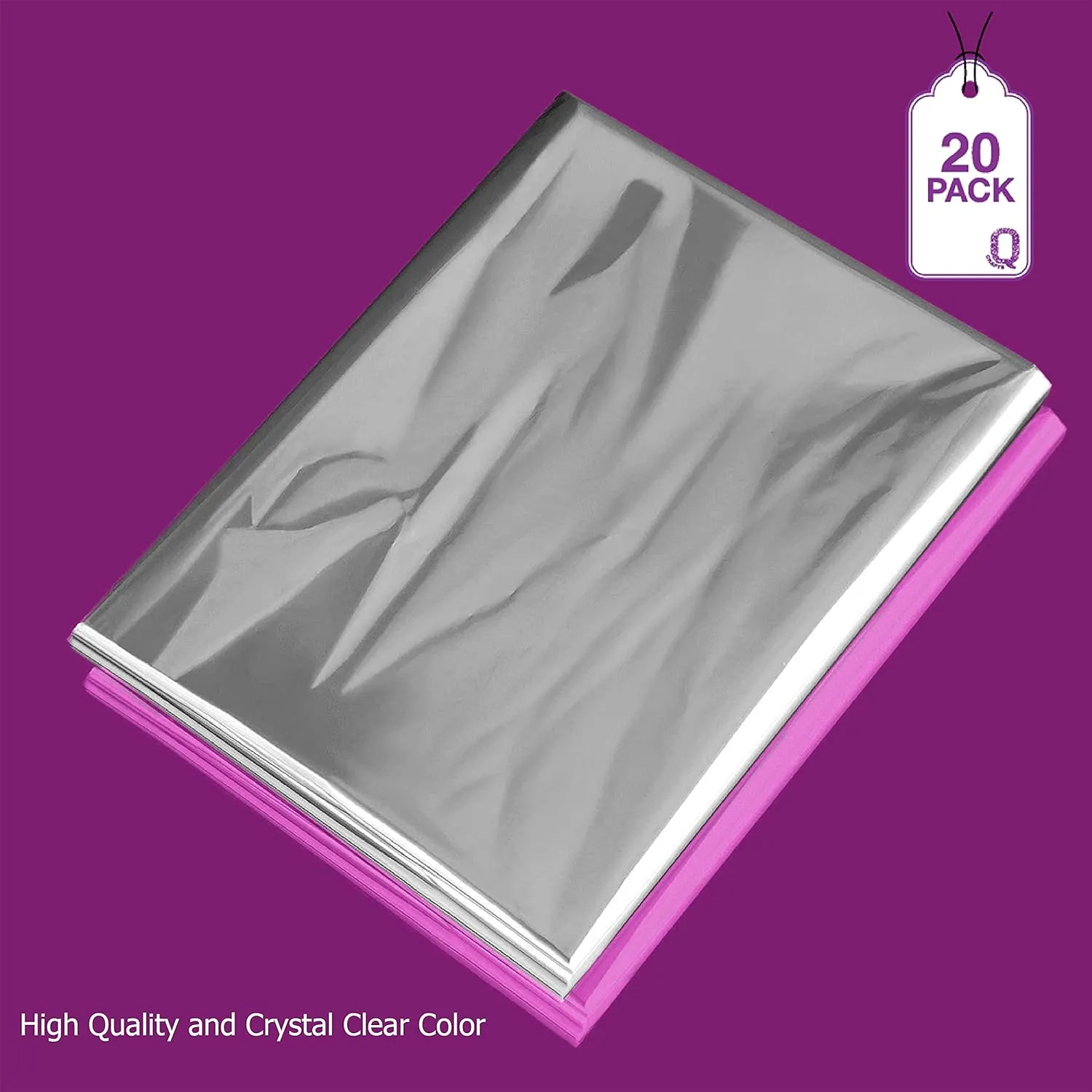 Purple Q Crafts Clear Basket Bags, Large Clear Cellophane Wrap for Baskets & Gifts 30"x 40" 1.5 Mil Thick (20 Pack)
