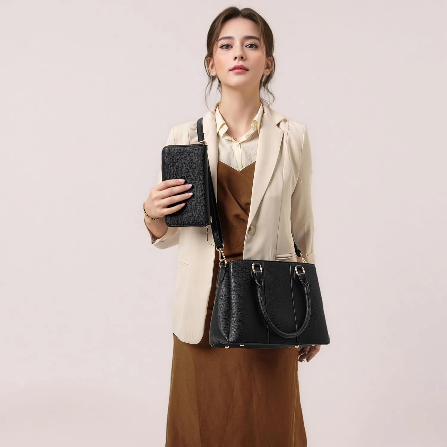 Purses and Wallet Set for Women Crossbody Top Handle Tote Satchel PU Leather Shoulder Bags