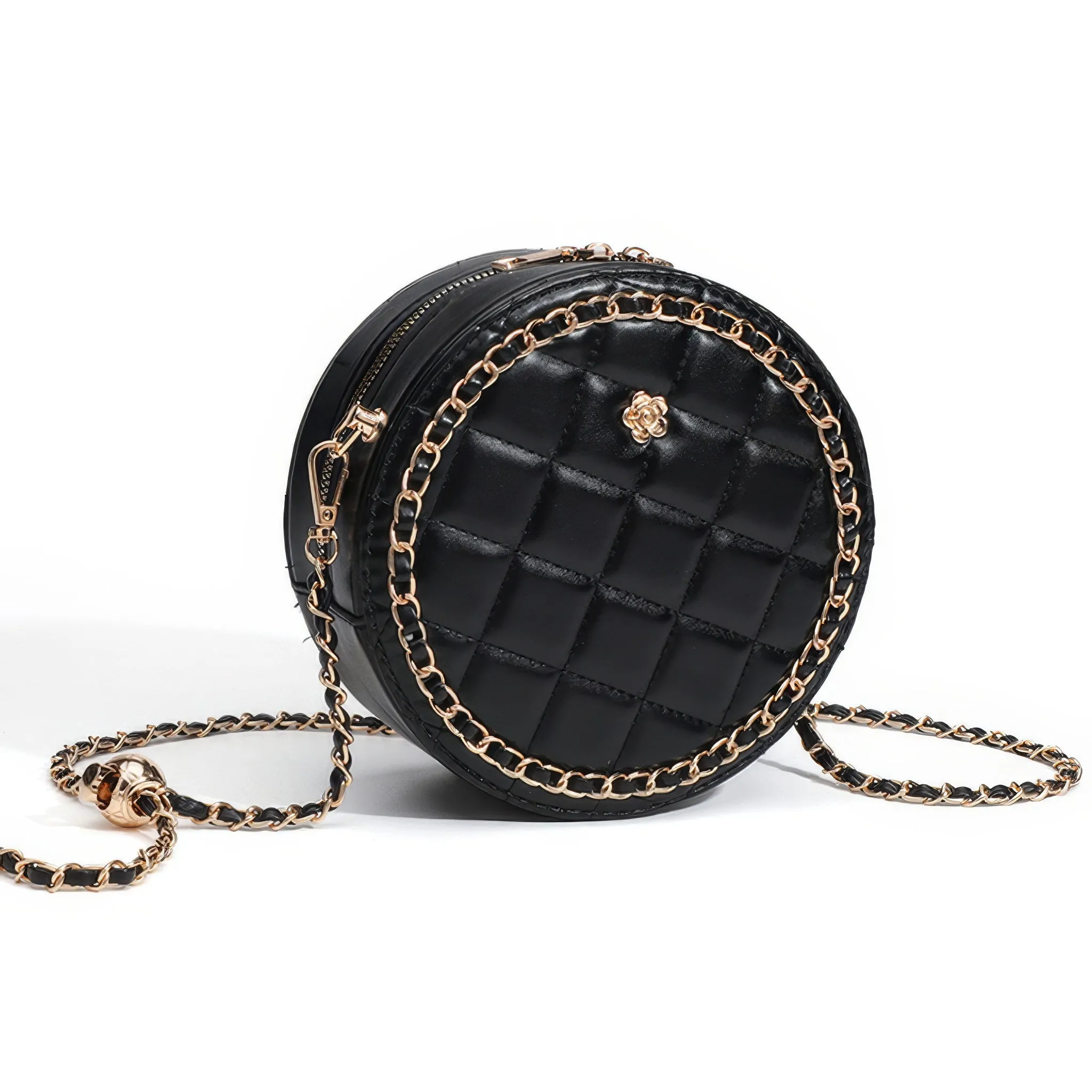 Quilted Circle Chain Mini Bag