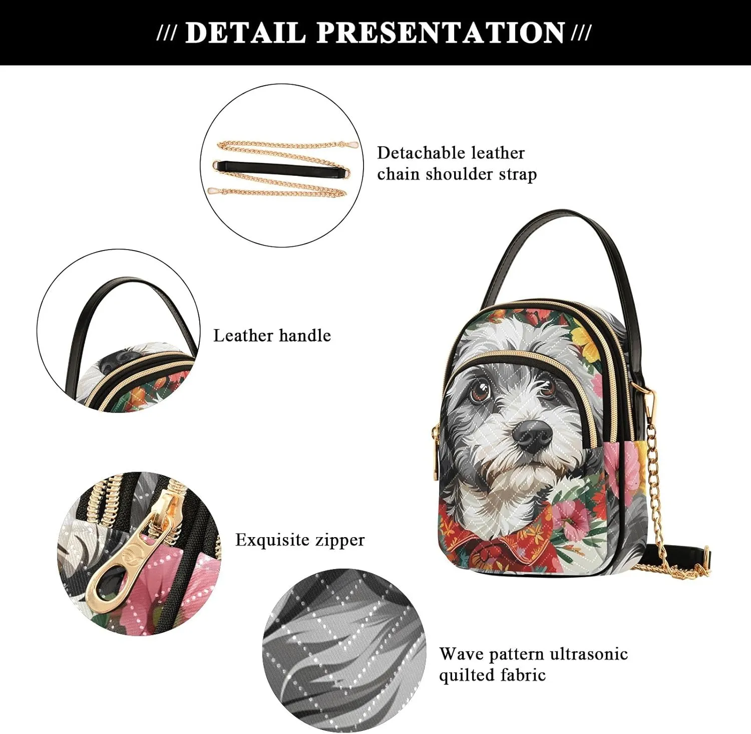 Quilted Crossbody Bag Small Shoulder Purse Women's Handbags Phone Purse with Chain
