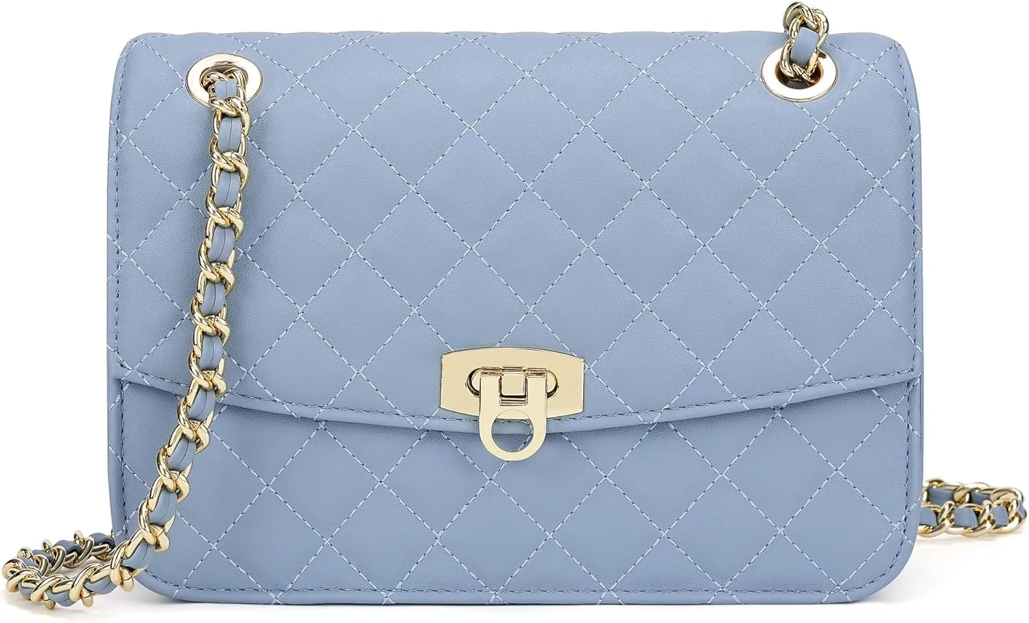 Quilted Crossbody Bags For Women, Shoulder Bag Leather Purses For Women With Chain Strap Trendy