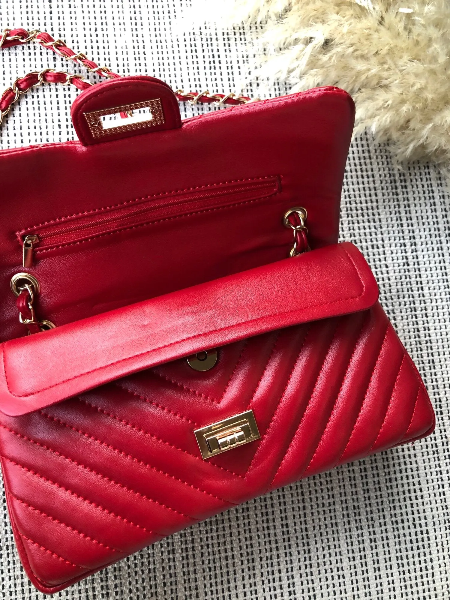 Quilted Faux Leather Shoulder Bag