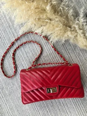 Quilted Faux Leather Shoulder Bag