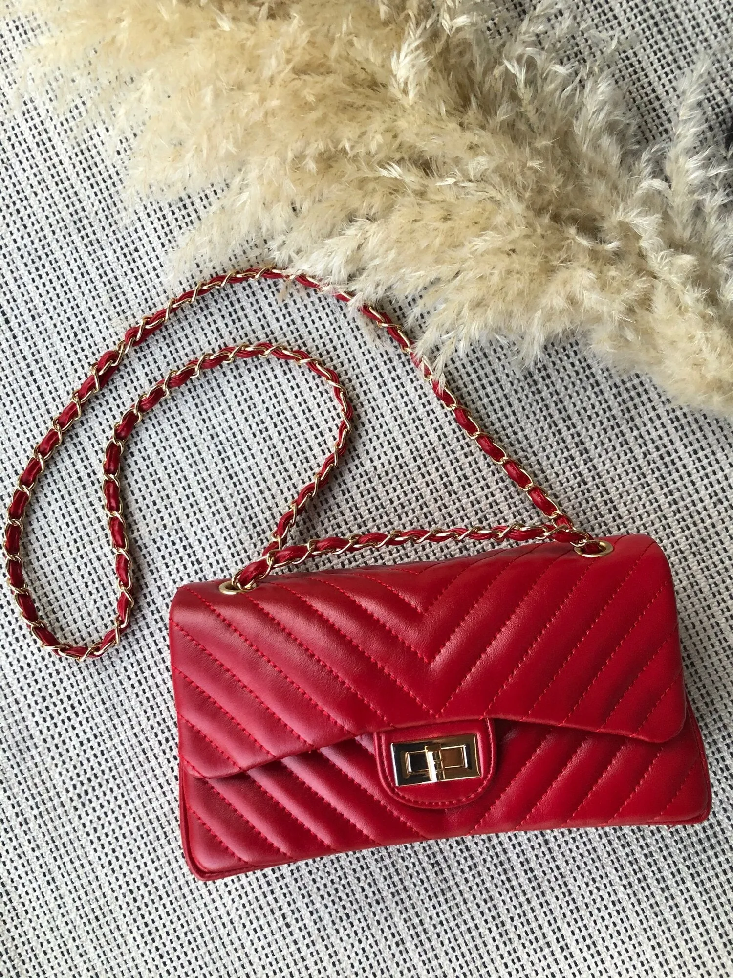 Quilted Faux Leather Shoulder Bag