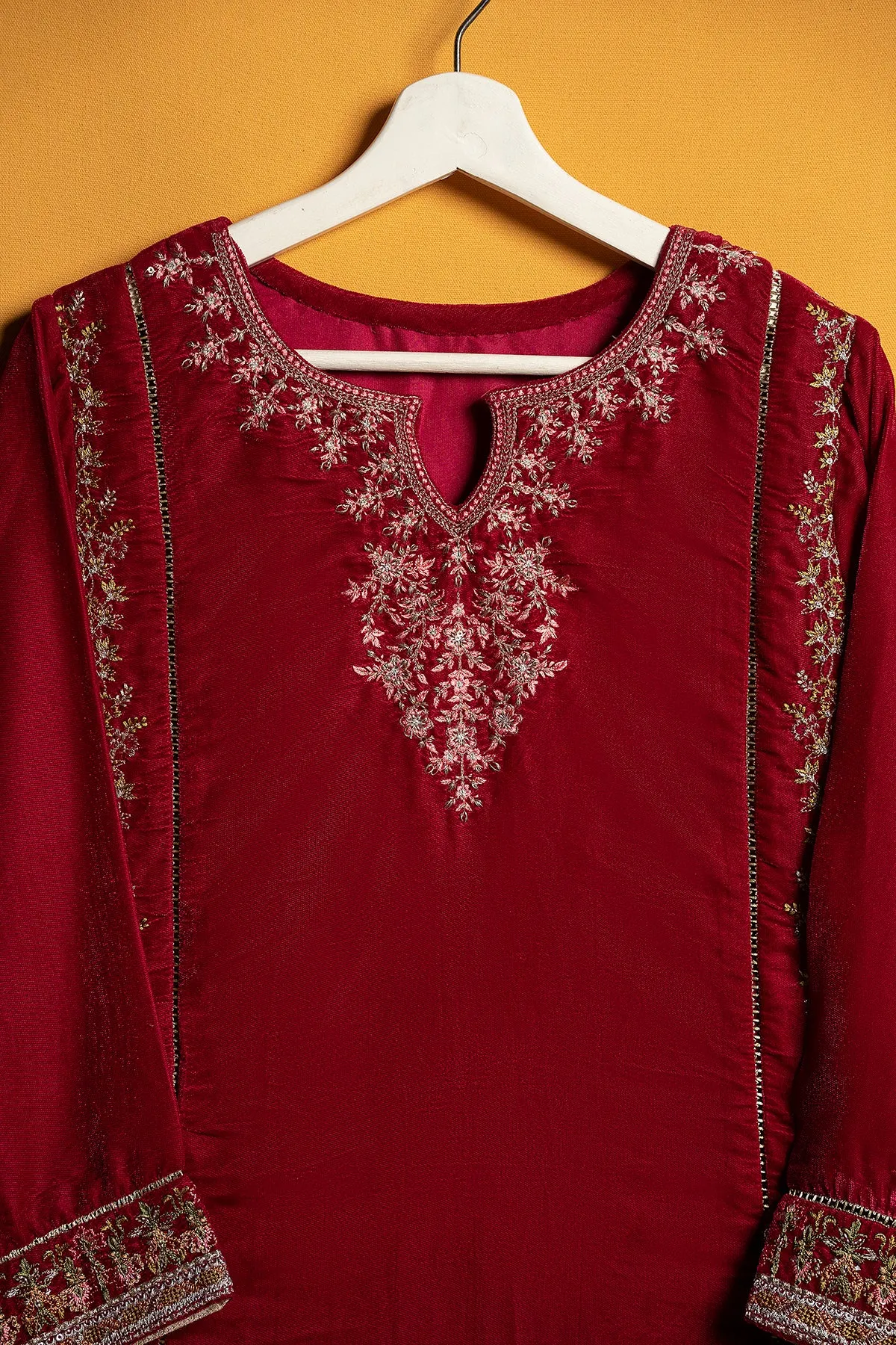 "FREDERICA" Embroidered Velvet Shirt