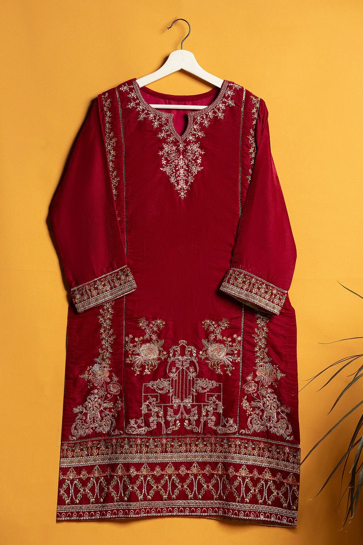 "FREDERICA" Embroidered Velvet Shirt