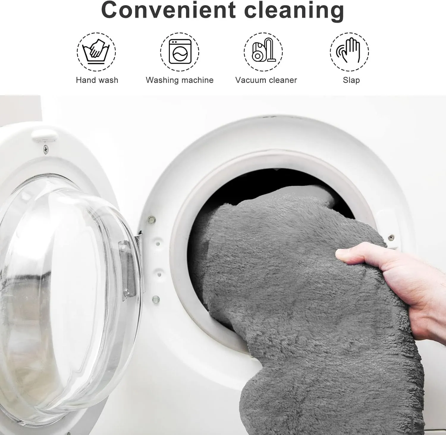 RAINBEAN Bean Bag Chair Cover(it was only a Cover, not a Full Bean Bag) Chair Cushion, Big Round Soft Fluffy PV Velvet Sofa Bed Cover, Living Room Furniture, Lazy Sofa Bed Cover,6ft Light Grey