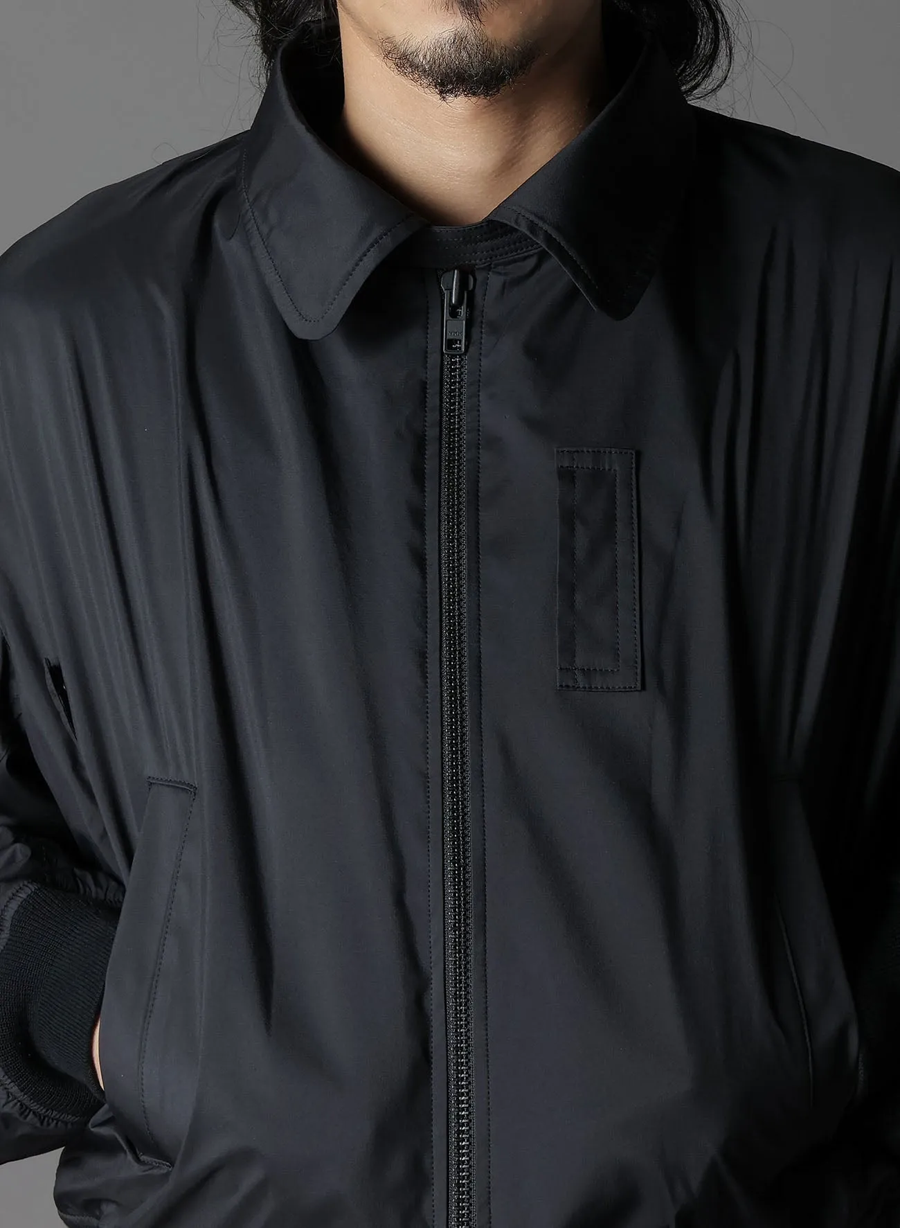 RAYON VELVET CHINESE FLOWER NY SWITCHING MATERIAL BLOUSON