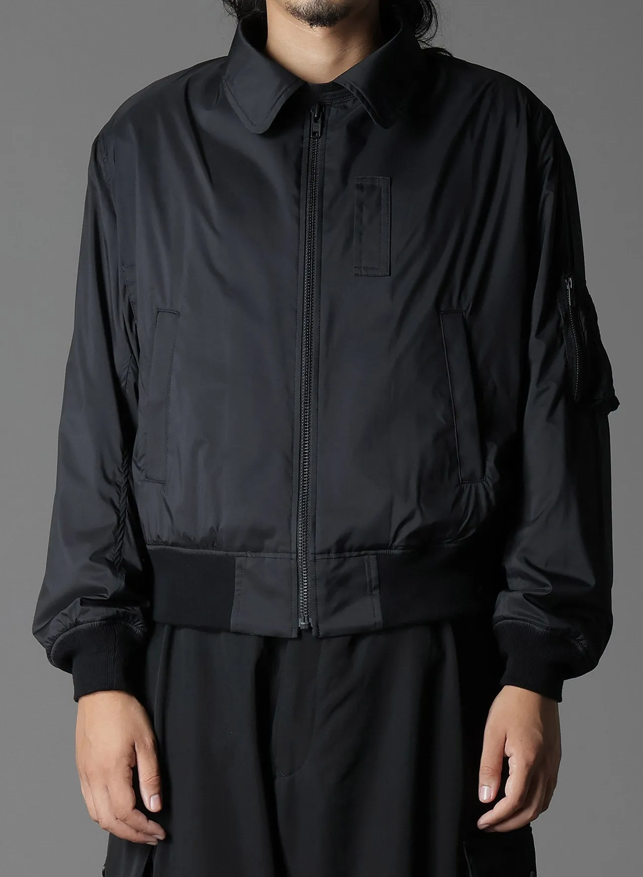 RAYON VELVET CHINESE FLOWER NY SWITCHING MATERIAL BLOUSON