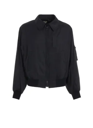 RAYON VELVET CHINESE FLOWER NY SWITCHING MATERIAL BLOUSON