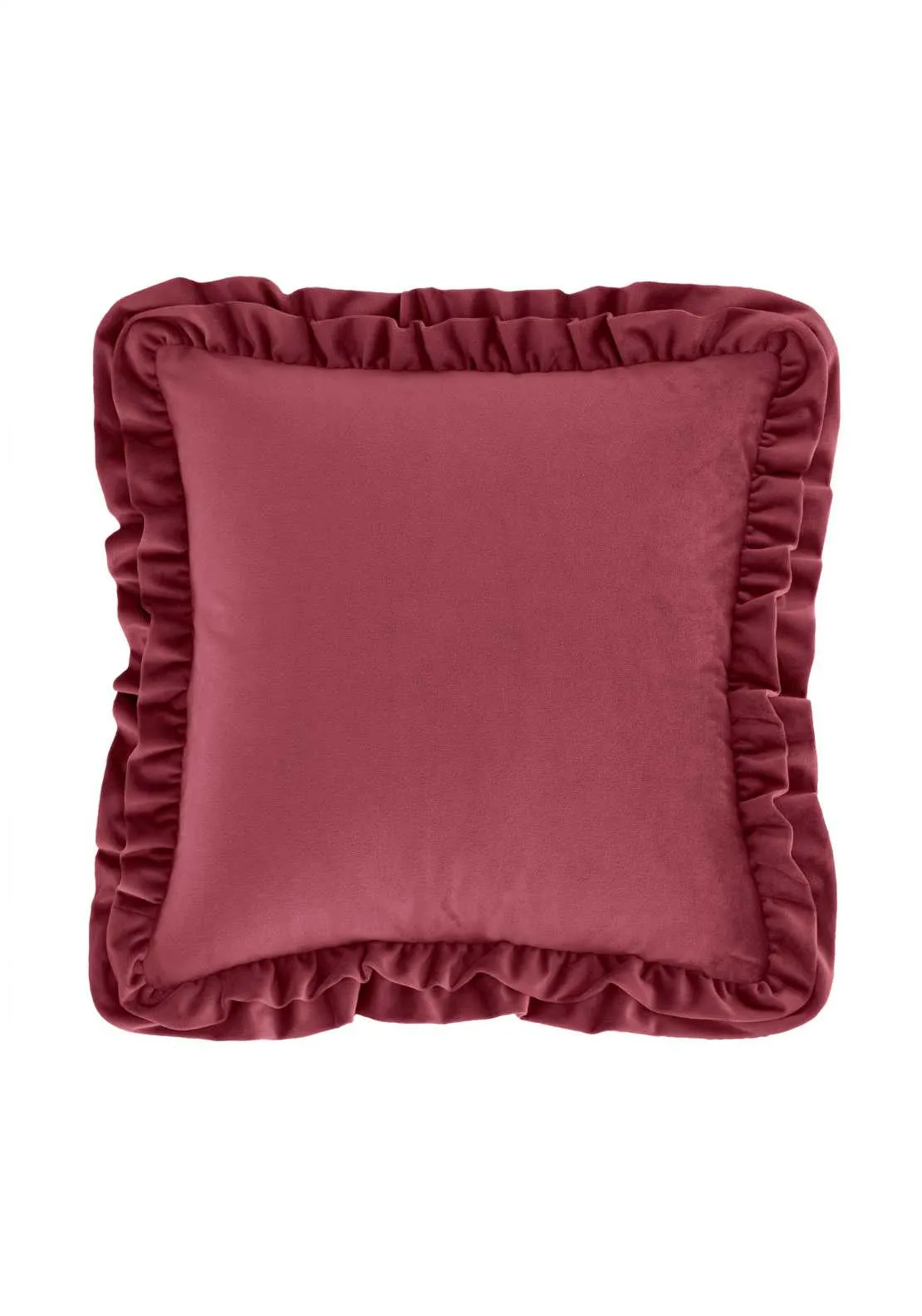 Reagan Soft Touch Matt Velvet Double Frill Cushion - Pink