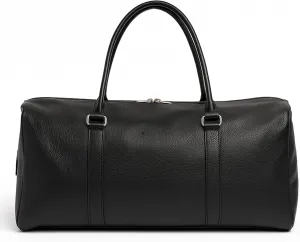 Real Cowhide Leather Travel Duffel Bag – Waterproof Weekender Overnight Bag, Vintage Handcrafted Travel Carry-On Luggage (Black)
