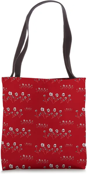 Red Ranunculus Flower Pattern Tote Bag