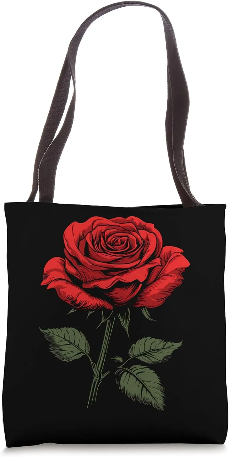 Red Rose Flower Botanist Garden Gardening Flower Rose Tote Bag
