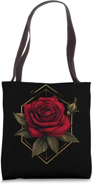 Red Rose Flower Botanist Garden Gardening Flower Rose Tote Bag