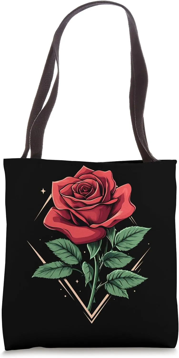 Red Rose Flower Botanist Garden Gardening Flower Rose Tote Bag