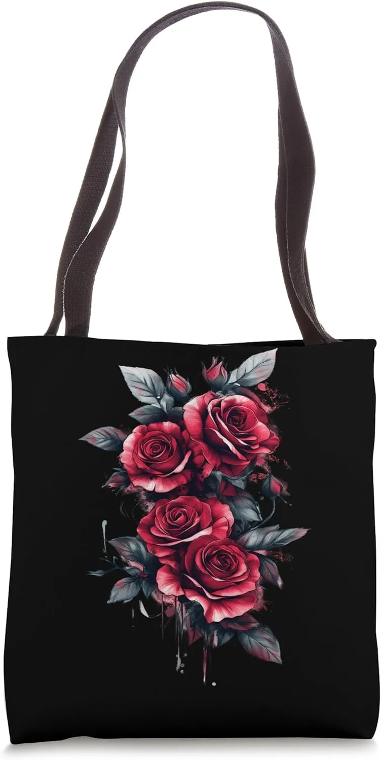 Red Rose Flower Botanist Garden Gardening Flower Rose Tote Bag