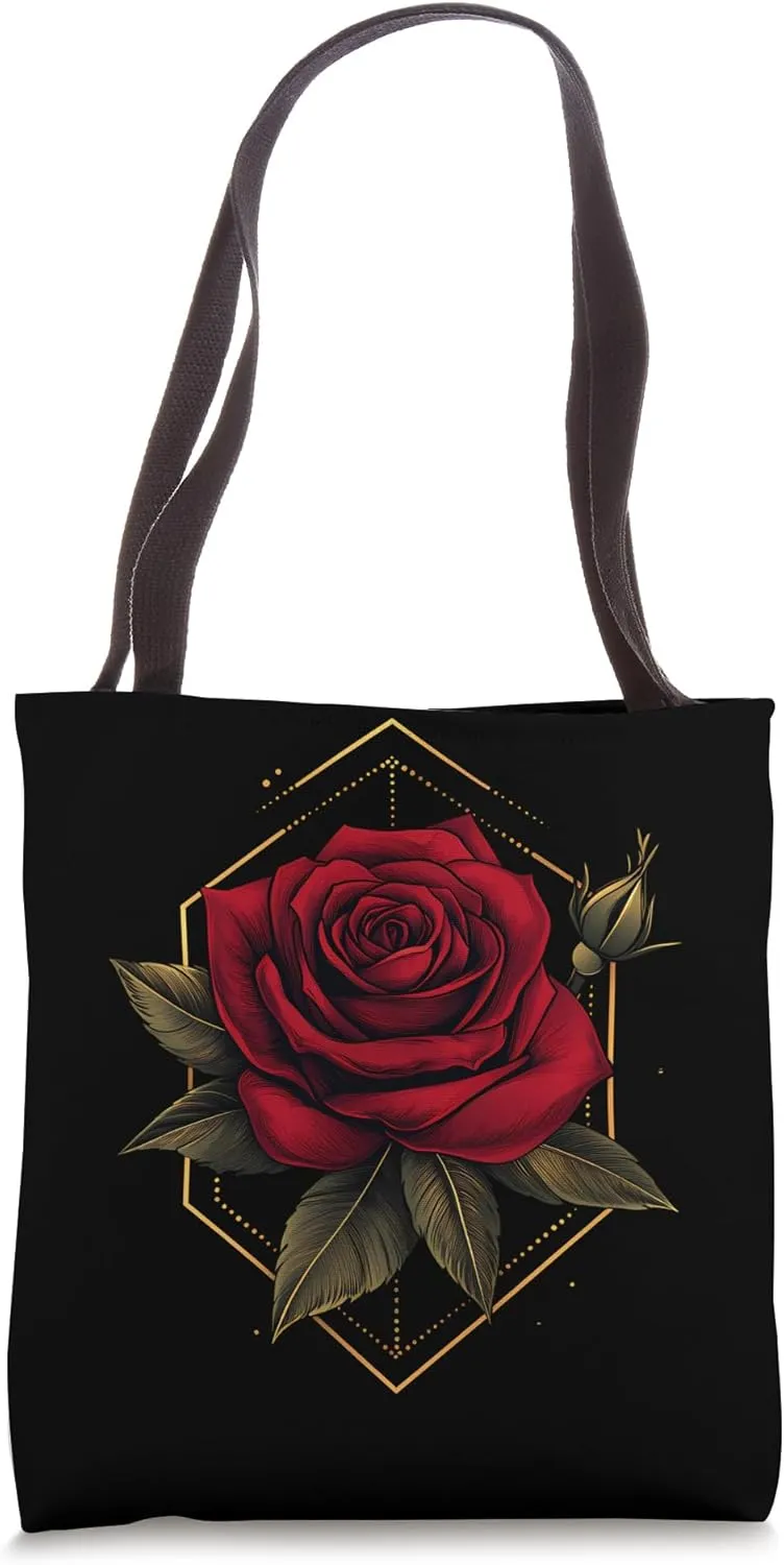 Red Rose Flower Botanist Garden Gardening Flower Rose Tote Bag