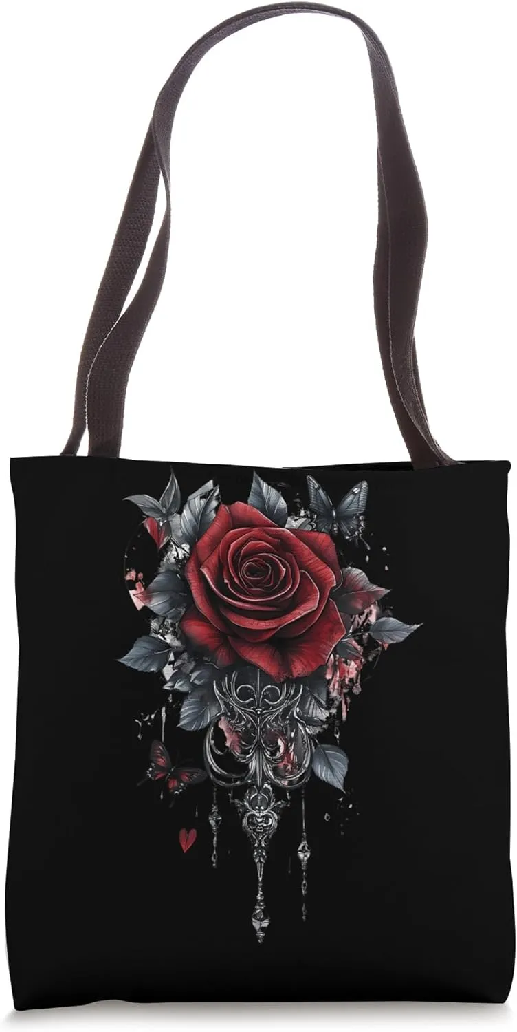 Red Rose Flower Botanist Garden Gardening Flower Rose Tote Bag