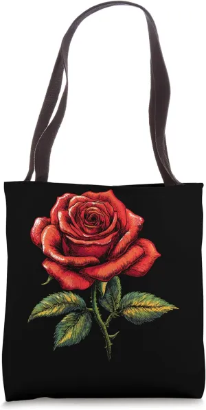 Red Rose Flower Botanist Garden Gardening Flower Rose Tote Bag